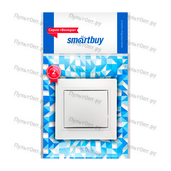 Выключатель Smartbuy "Венера" 1-клав.10A пластик белый