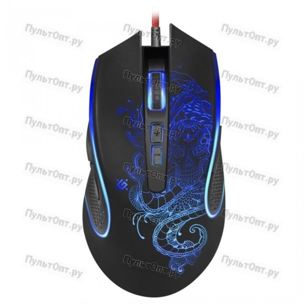 Мышь Defender Venom GM-640L, черный, USB, игровая, оптика ,8 кн, 3200dpi