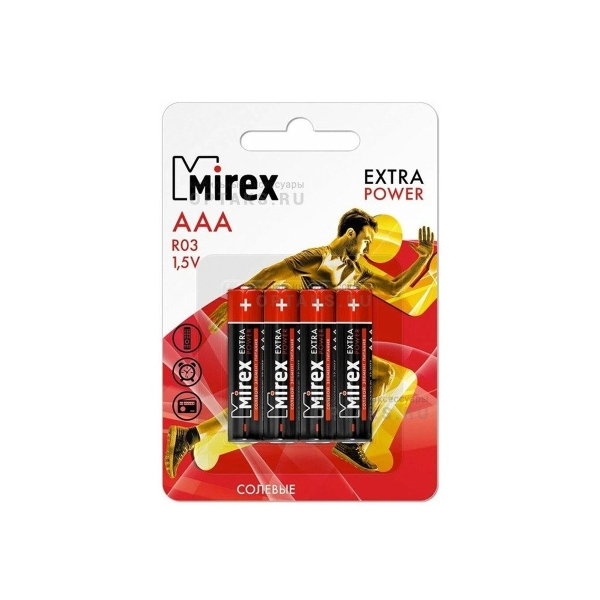Элемент питания Mirex R03 / AAA 1,5V 4 шт (4/48/960), ecopack