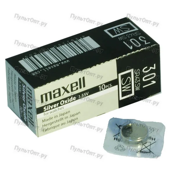 Эл. пит. 386 (SR43W) Maxell (10)