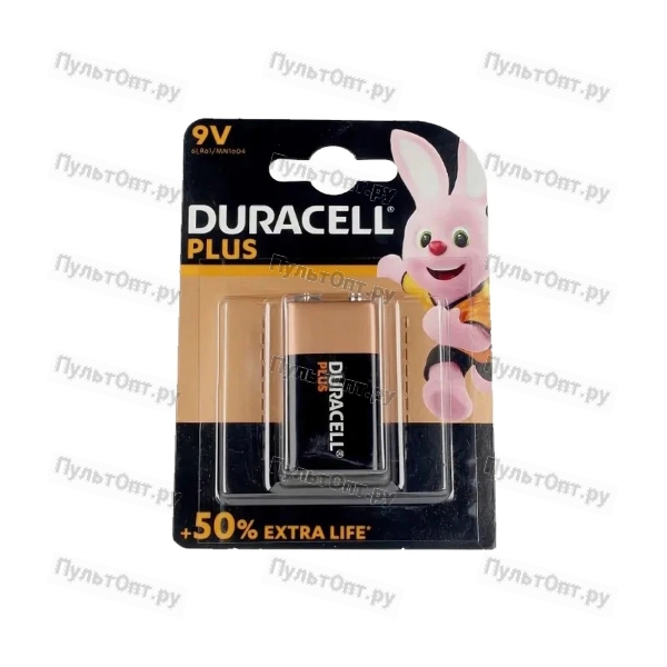 Батарейка Duracell Plus Крона 6LR61 BL1 Alkaline 9V (1/10)