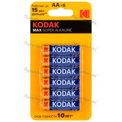Батарейка Kodak MAX LR6 AA BL4+2 Alkaline 1.5V (6/72/288)