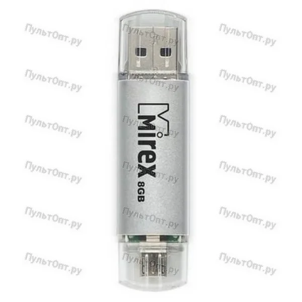 USB 8GB Mirex SMART серебро OTG (ecopack)