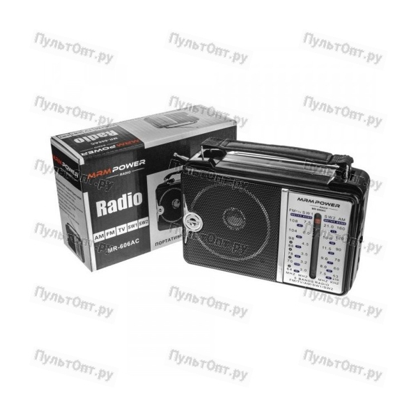 Радиоприемник MRM-Power MR-606AC пластик Jack3.5 черный (1/40)