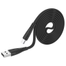 Кабель USB - Type-C Hoco X42 Soft, 1.0м, плоский, 3.0A, силикон, огнестойкий, чёрный