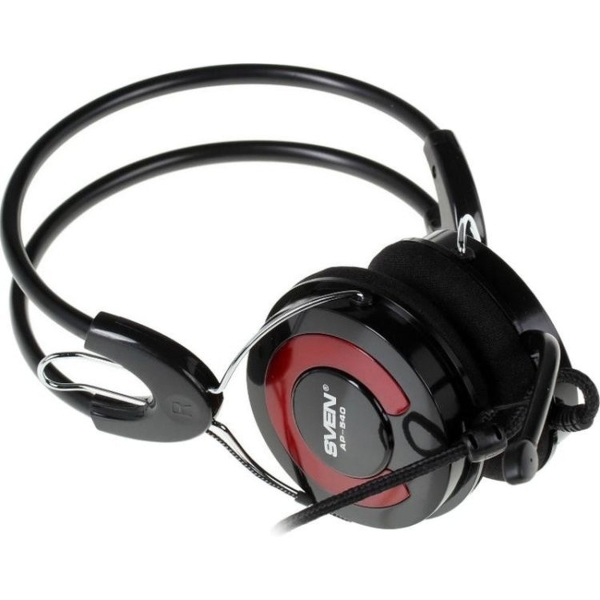 Наушники с микрофоном Sven AP-540 черный/красный 2.2м накладные оголовье