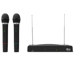 Беспроводная микрофонная система Ritmix RWM-210, 2 микрофона, 87.5 - 92 МГц, 2 канала, ±0,005%, 100-
