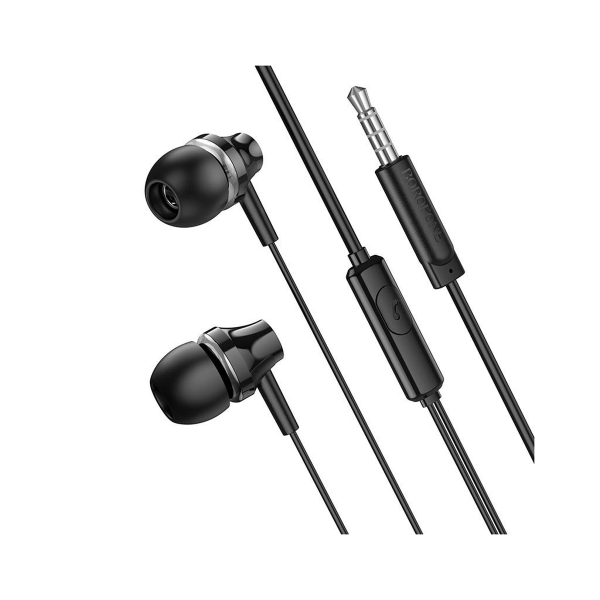 Наушники внутриканальные Borofone BM74 Singer, пластик, микрофон, кнопка ответа, 1.2 м, цвет: чёрный