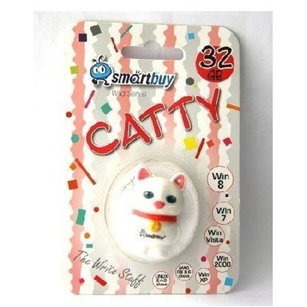 USB 32GB Smartbuy Wild series Котёнок белый