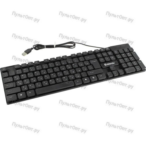 Клавиатура проводная Defender Element HB-190 USB RU,черный,полноразмерная