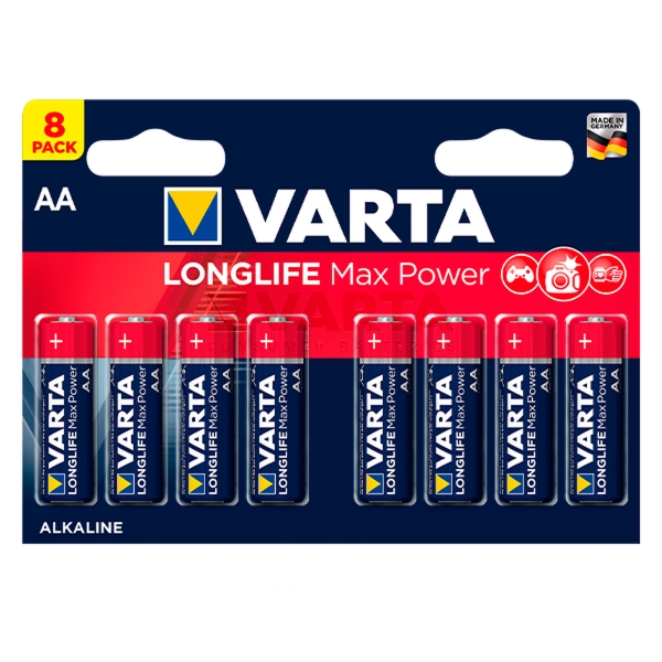 Эл. пит. AA alkaline BL08 Varta LONGLIFE MAX POWER (MAX TECH) (4706) (8/160)