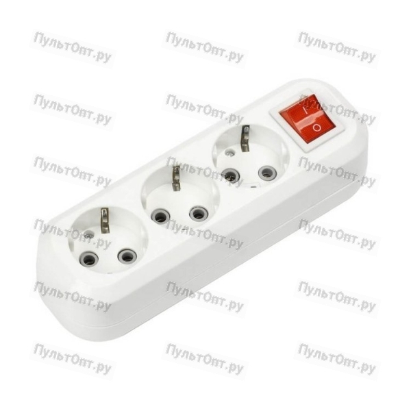 Удлинитель 1.5м 3гн зем Smartbuy 16А/3,5кВт с выкл. ПВС 3х1,0 (SBE-16-3-1,5-ZS)