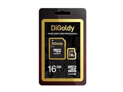 MicroSD 16GB DiGoldy Class 10 + SD адаптер