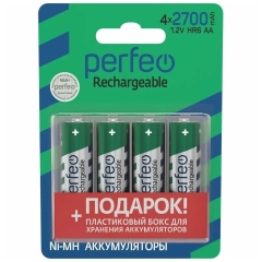 Аккумулятор Perfeo AA2700mAh/4BL+BOX (4/40/240)