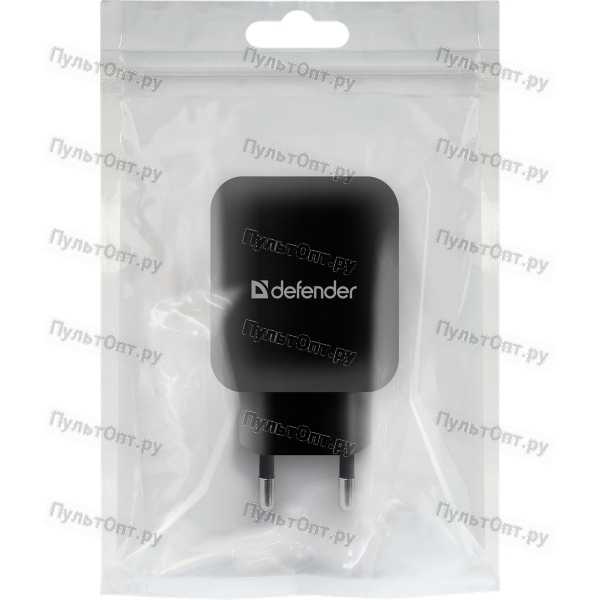 Адаптер сетевой Defender EPA-13, черный, 2xUSB, 5V/2.1А, пакет (1/200)
