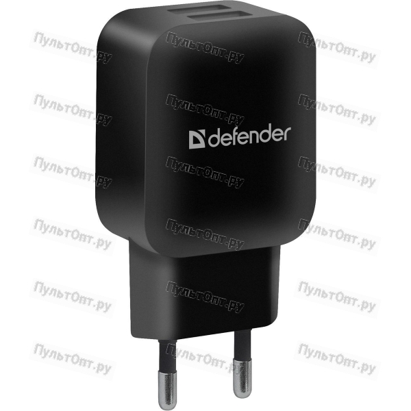 Адаптер сетевой Defender EPA-13, черный, 2xUSB, 5V/2.1А, пакет (1/200)