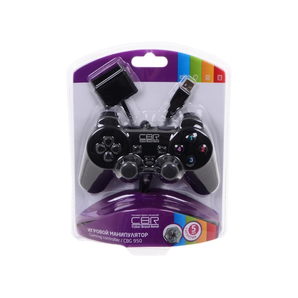 Геймпад CBR CBG-950 для PC, 12 кн, USB, PS2, черный.