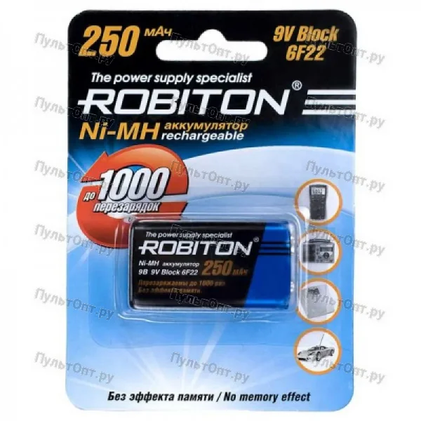 Аккумулятор крона 250mAh Robiton (25)