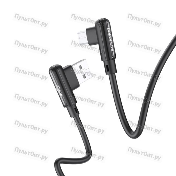 Кабель USB - micro USB Borofone BX58, 1.0м, 2,4А,TPE цвет: черный
