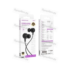 Наушники внутриканальные Borofone BM94 Sonar, пластик, микрофон, кабель Jack 3.5mm, 1.2м, цвет: чёрн