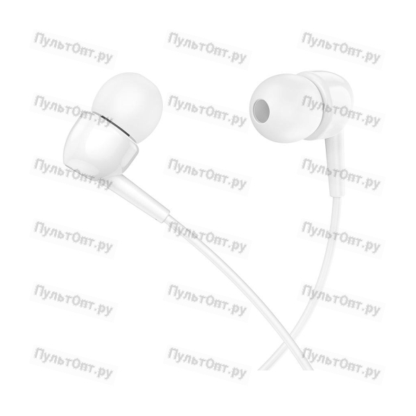 Наушники внутриканальные Hoco M99 Celestial, микрофон, кнопка ответа, кабель 1.2м, цвет: белый (1/42