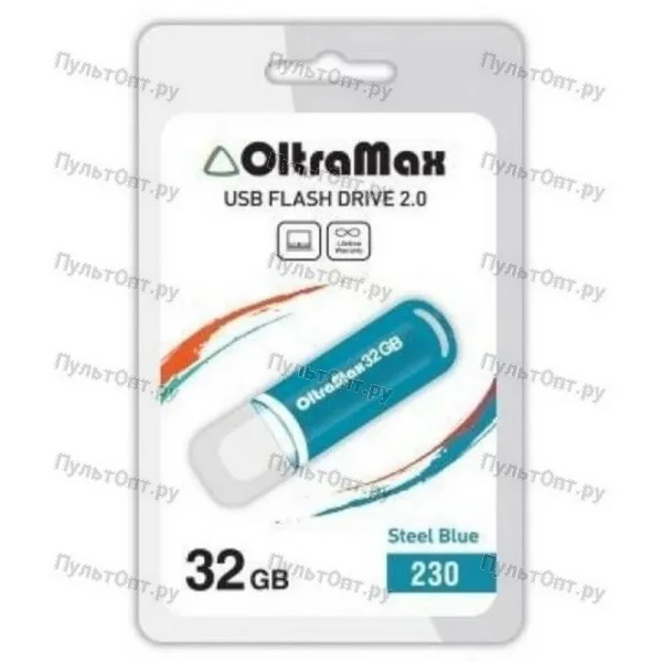 USB 32GB OltraMax 230 стальной синий