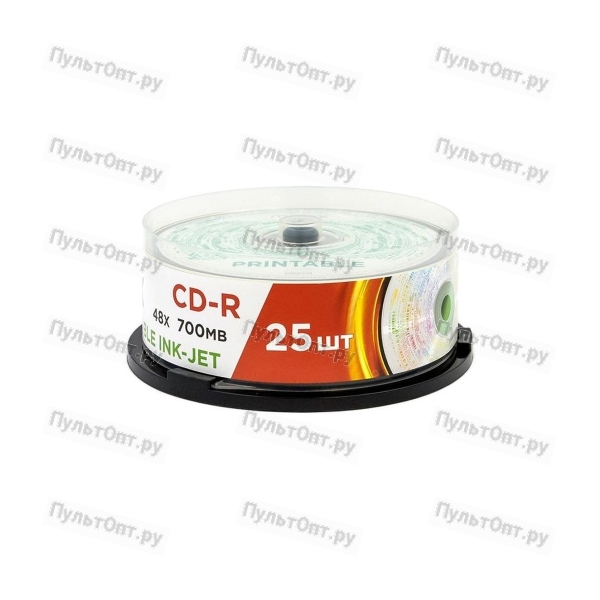 Диск Mirex CD-R Printable Ink-Jet 48X 700MB Cake box 25 (25/300)