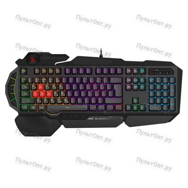 Клавиатура A4TECH Bloody B310N черный USB Multimedia for gamer LED (подставка для запястий) (B310N)