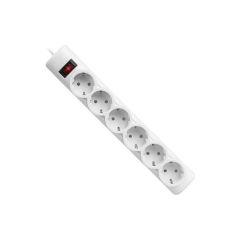Сетевой фильтр Defender DFS155, 6 розеток, ПВС 3*1,0 мм2, мощность 2200 Вт, ток 10А, белый, 5 м (1/3