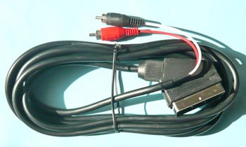 Аудио видео кабель SCART - 2 RCA (кабель D=6 мм) 3 м (10)
