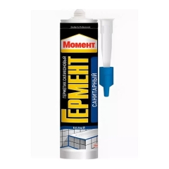 Герметик Момент ГЕРМЕНТ 280мл силиконовый санитарный белый (1/12)