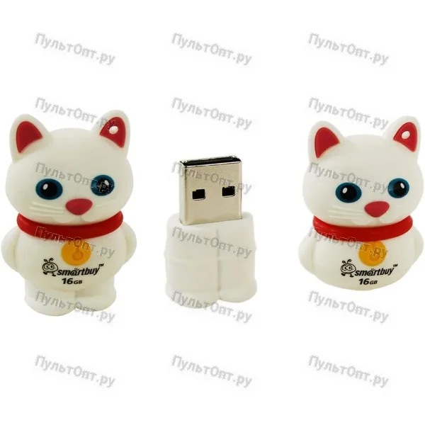 USB 16GB Smartbuy Wild series Котёнок белый