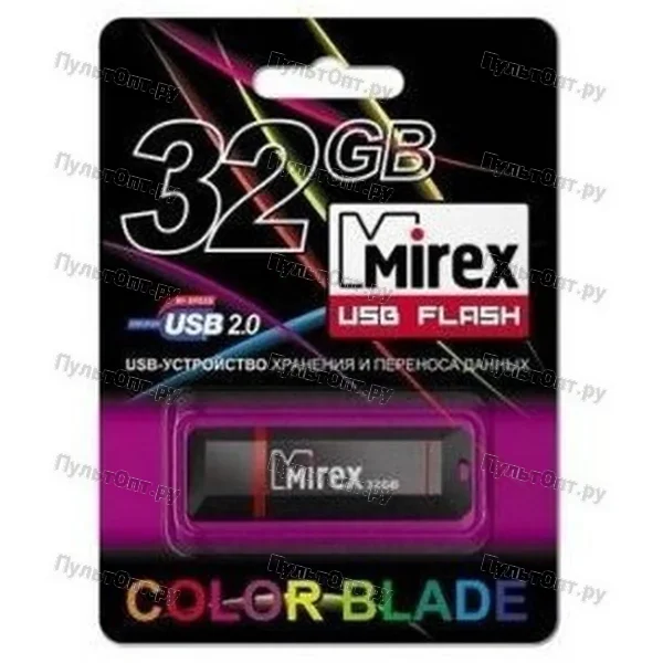 USB 32GB Mirex SWIVEL чёрный (ecopack)