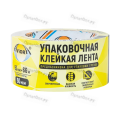 Скотч Aviora ПП 50мм*66м упаковочный акрил прозрачный (1/36)