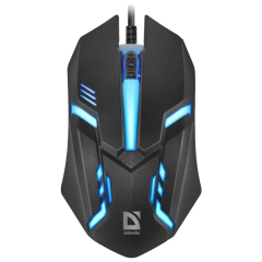 Мышь Defender Hit MB-550, USB, 7 цветов, 3 кнопки, 1200dpi, черный, игровая