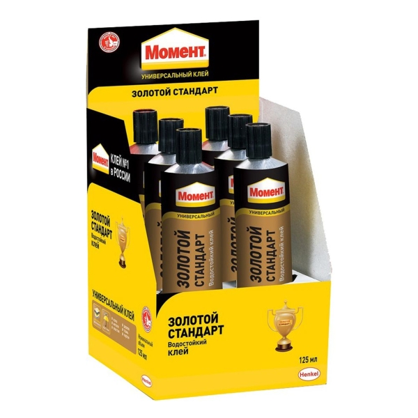 Клей Момент ЗОЛОТОЙ СТАНДАРТ 125г универсальный BOX6 шоу-бокс (6)
