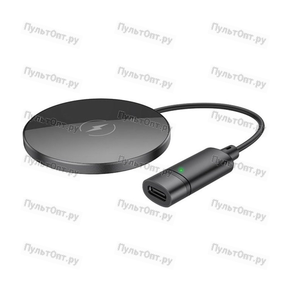 Устройство зарядное беспроводное Hoco, CW31, Starfall, 2100mAh, алюминий, магнитный, PD, цвет: чёрны