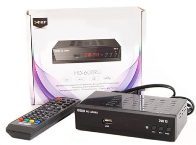 Тюнер для цифрового TV HD-600RU металл, дисплей Эфир (DVB-T2) (1/20)