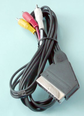 Аудио видео кабель SCART - 3 RCA (кабель 3,2x6,4мм) 1 м (10)