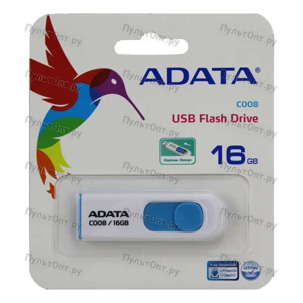 USB 16GB A-Data C008 белый/синий