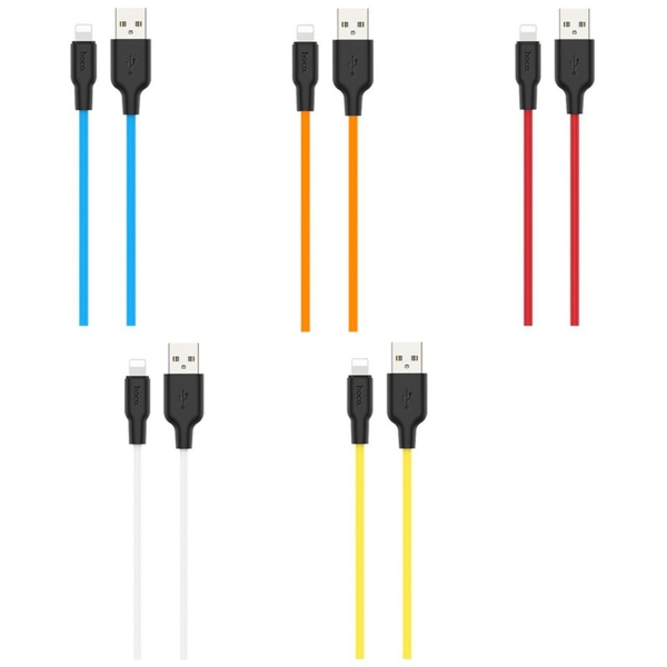 Кабель USB - 8 pin Hoco X21 Plus, Silicone, 1 м, круглый, 2.4A, силикон (черный, белый)