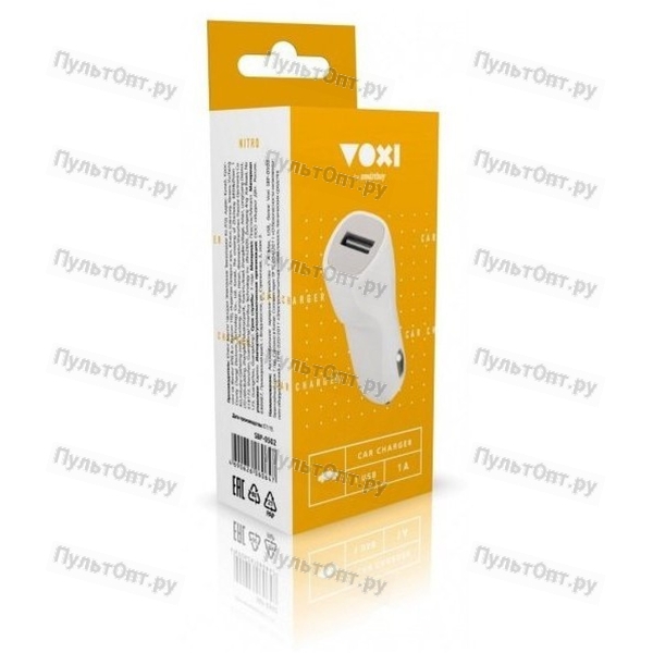 Автомобильное ЗУ Smartbuy Voxi, белое, 1 A Max, USB