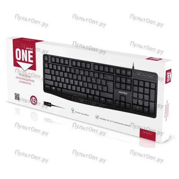 Клавиатура проводная мультимедийная Smartbuy ONE 207 USB черная (SBK-207US-K)/20