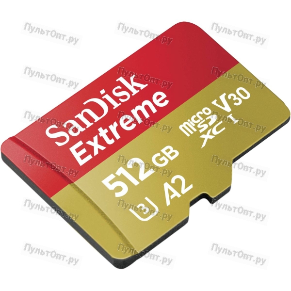 MicroSDXC 512GB Sandisk Rescue Pro Deluxe A2 V30 UHS-I U6 (160 Mb/s)+SD адаптер
