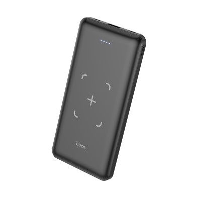 Аккумулятор внешний Hoco J50 Surf wireless charging mobile power bank (10000mAh) (черный)