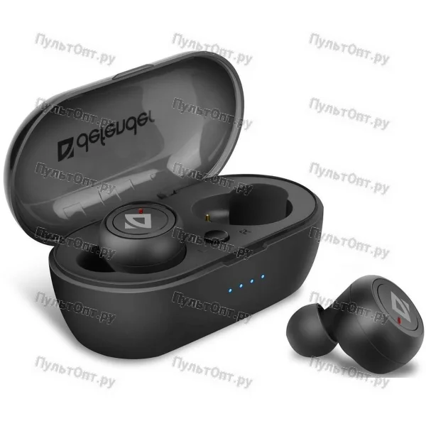 Гарнитура беспроводная Defender Twins 638 черный,TWS, Bluetooth