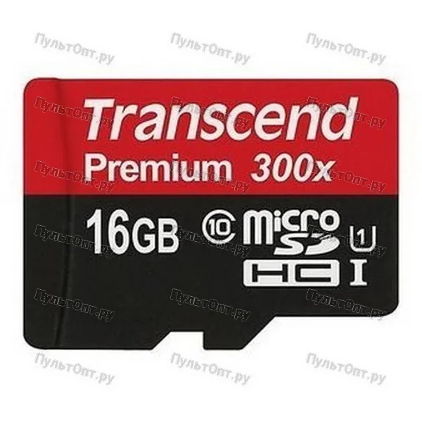 MicroSD 16GB Transcend Class 10 UHS-I (300x) без адаптера