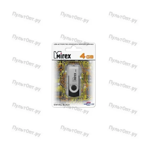 USB 16GB Mirex SWIVEL чёрный (ecopack)