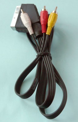 Аудио видео кабель SCART - 3 RCA (кабель 3,2x6,4мм) 1,5 м (10)