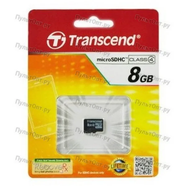 MicroSD 8GB Transcend Class 4 без адаптера